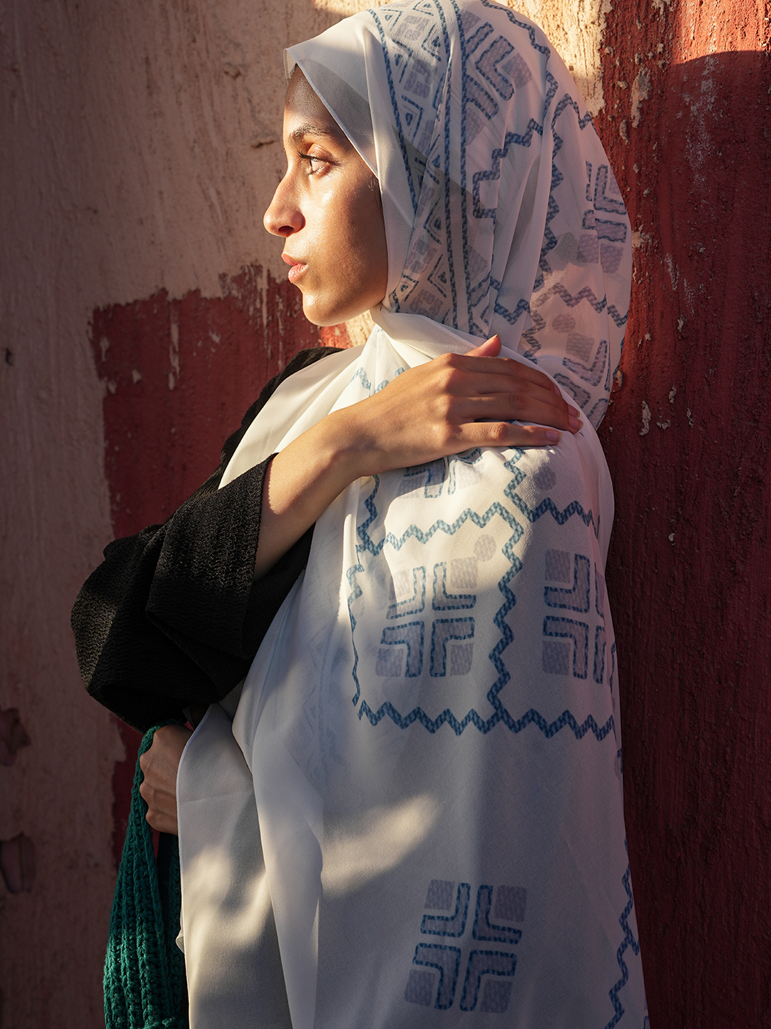 29 Miryana Denim Touch Scarf – Pearl Glow - Image 3