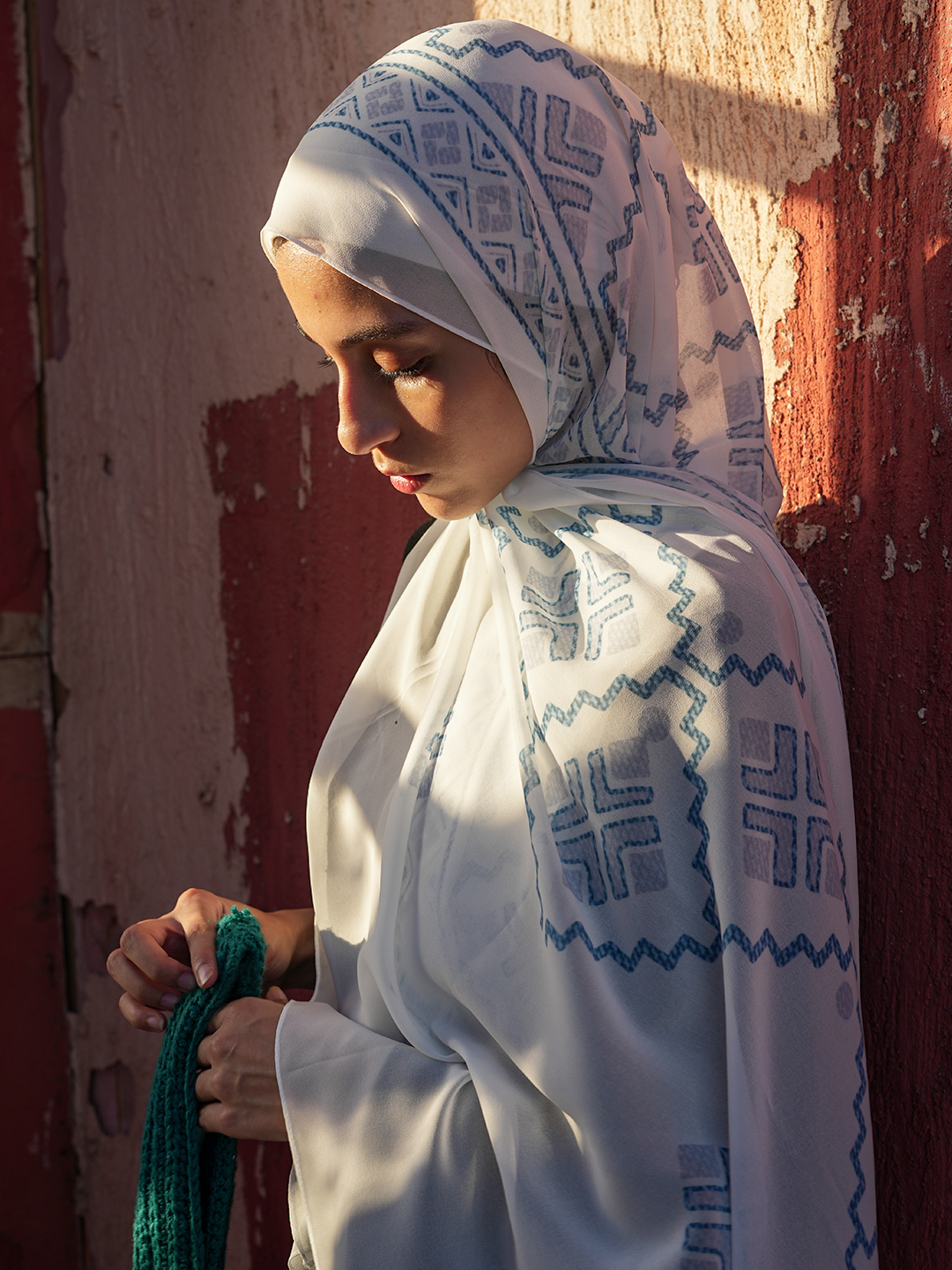 30 Miryana Denim Touch Scarf – Pearl Glow - Image 2