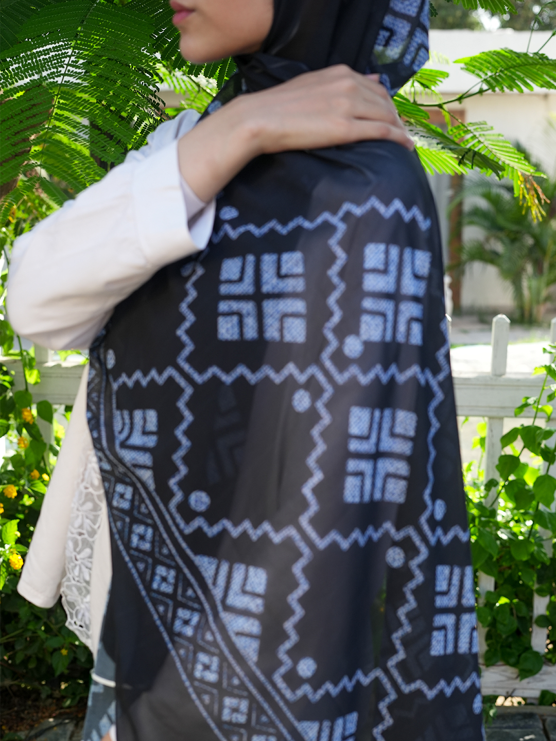 35 Miryana Denim Touch Scarf – Midnight Navy - Image 3