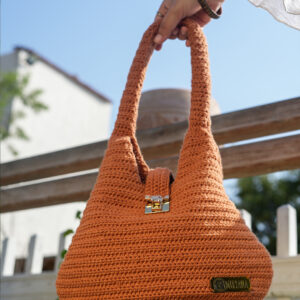 Mira Crochet Bag – Bronze Glow
