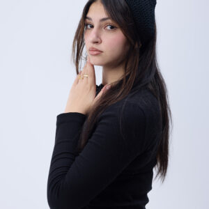 Mira Crochet Scarf – Black